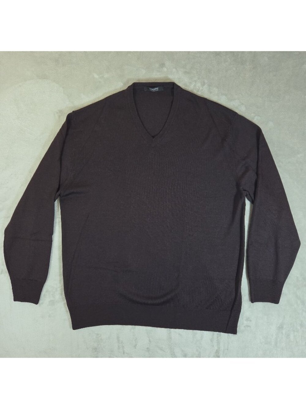 Giorgiolini Men’s Merino Extra Fine Wool Sweater Brown V Neck Made In Italy XXL